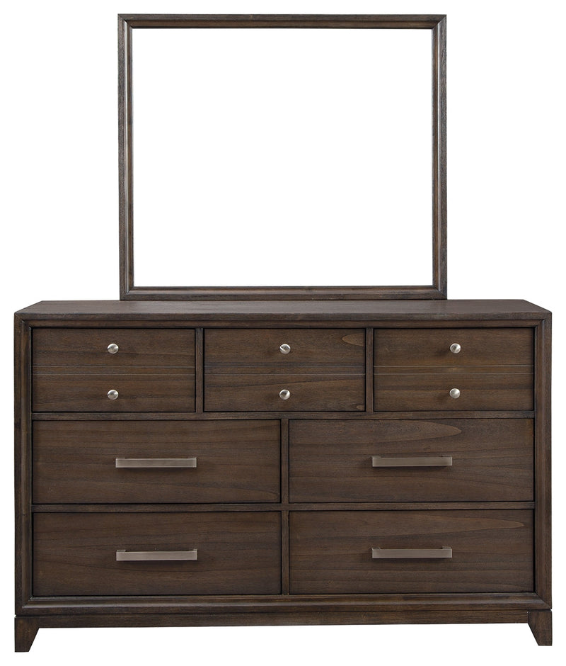 Brueban Rich Brown Dresser And Mirror