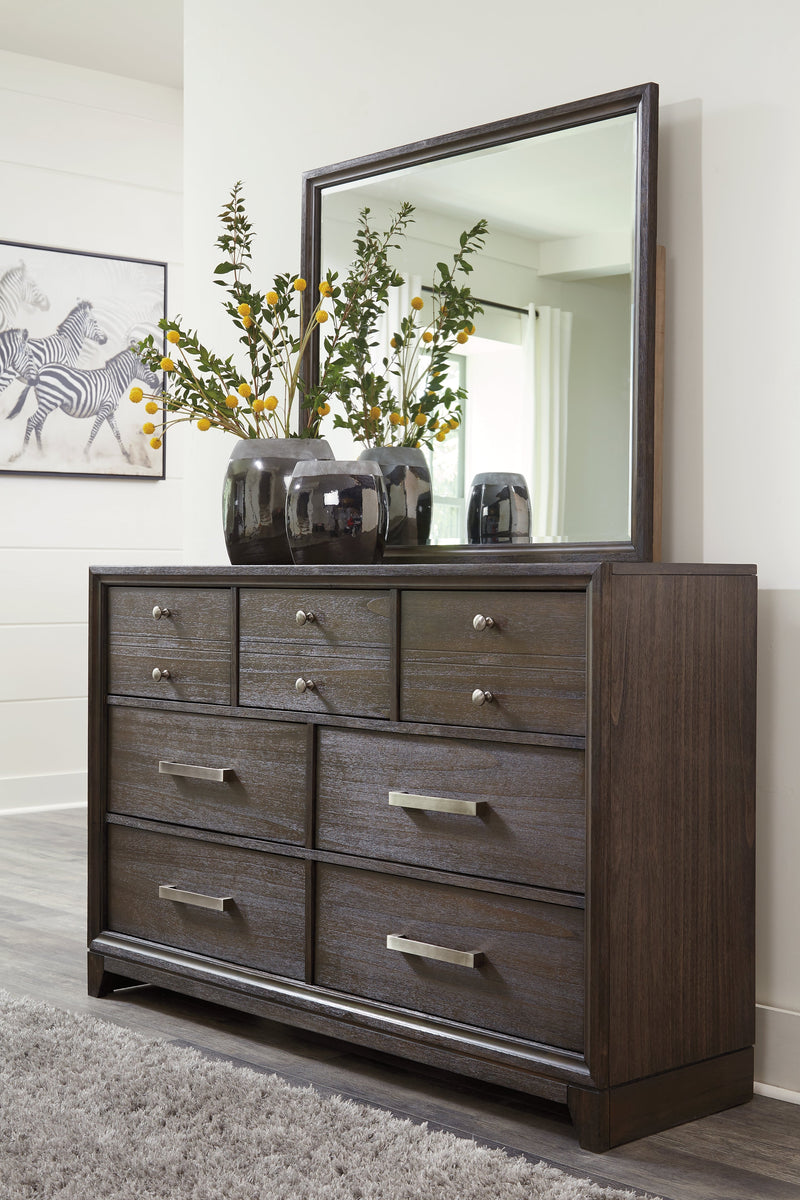 Brueban Rich Brown Dresser And Mirror