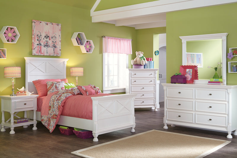 Kaslyn White Twin Panel Bed