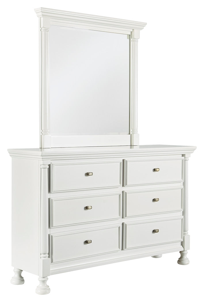 Kaslyn White Dresser And Mirror