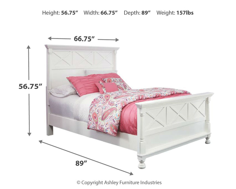 Kaslyn White Queen Panel Bed