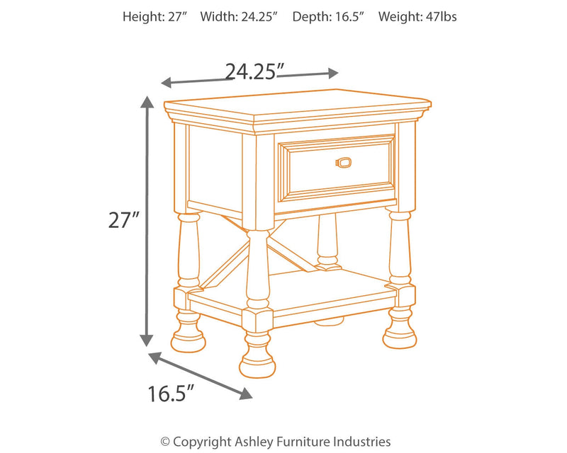 Kaslyn White Nightstand