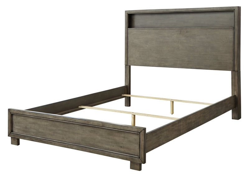 Arnett Gray Queen Bookcase Bed