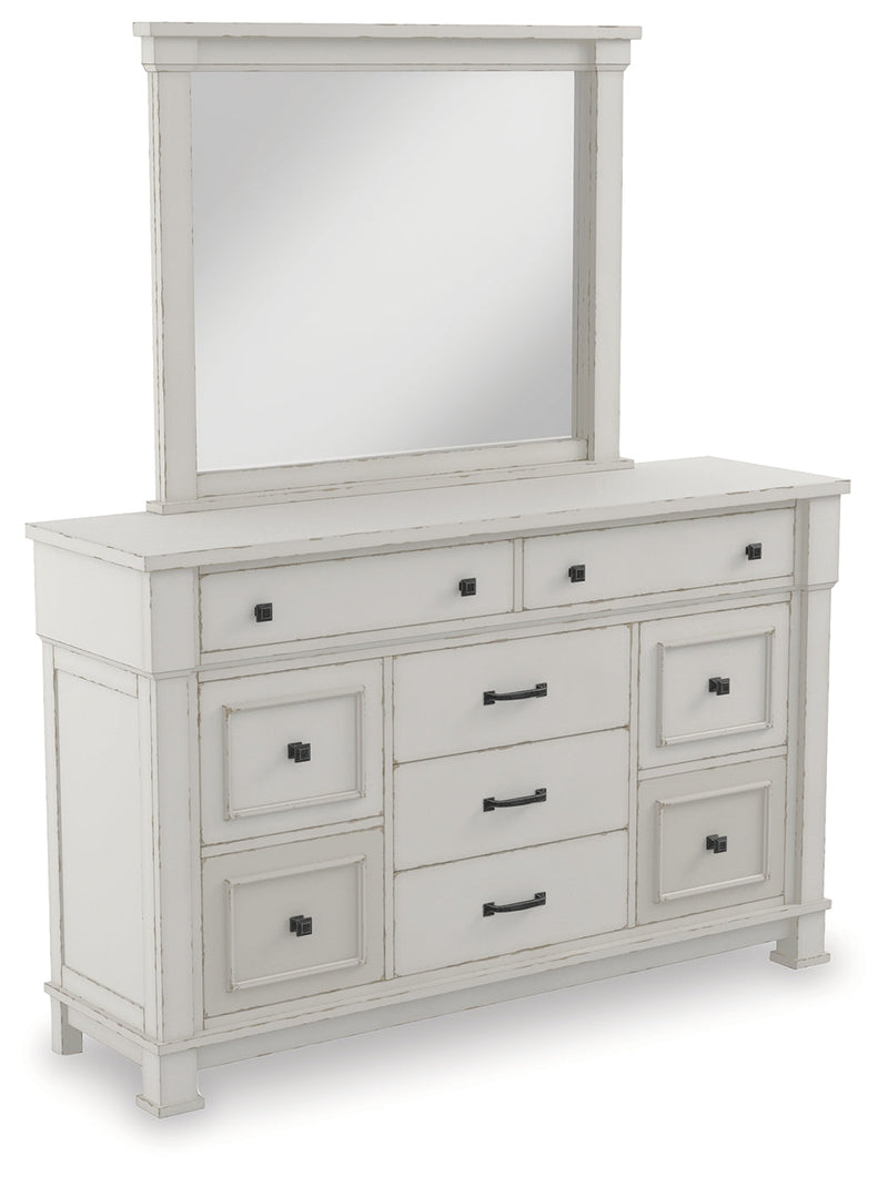 Jennily Whitewash Dresser And Mirror