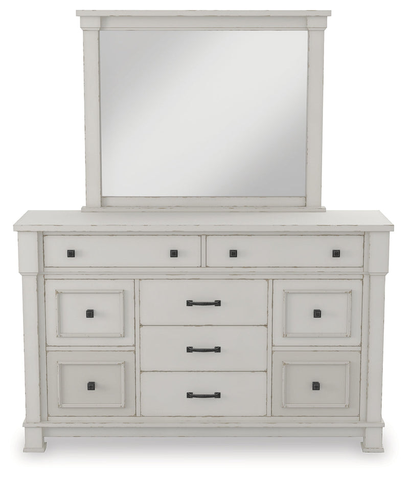 Jennily Whitewash Dresser And Mirror