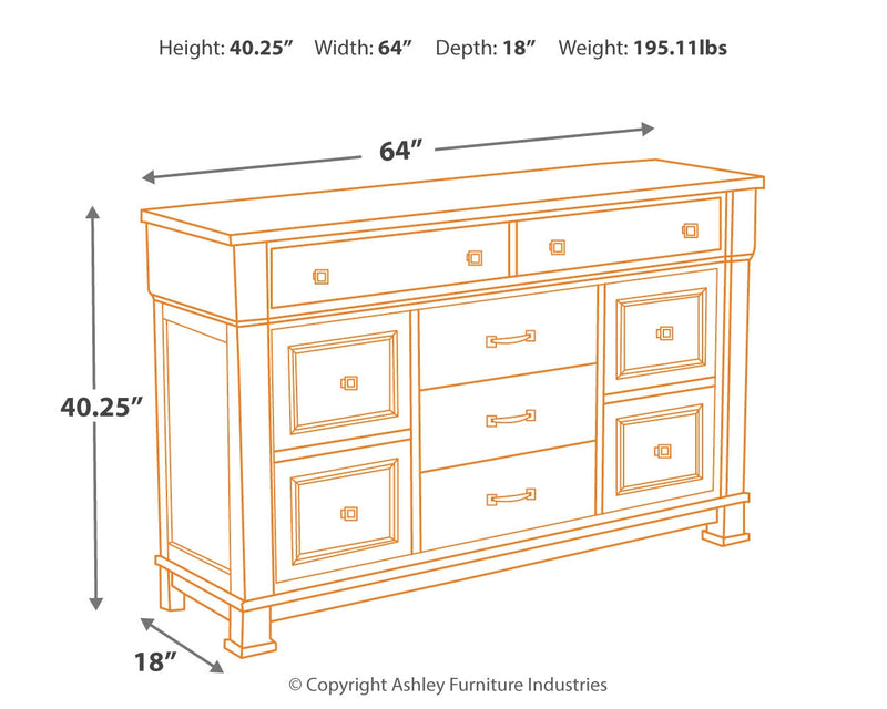 Jennily Whitewash Dresser