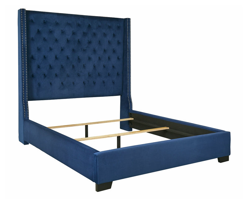 Coralayne Blue Queen Upholstered Bed