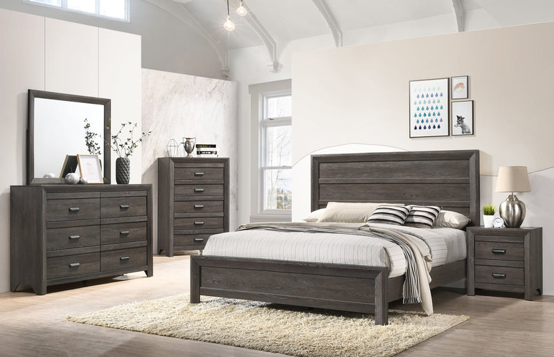 Adelaide Brown Modern And Traditional Wood Queen Panel Bed