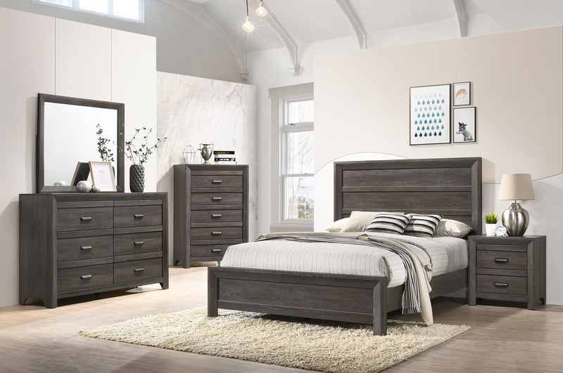 Adelaide Brown Modern And Traditional Wood King Panel Bed