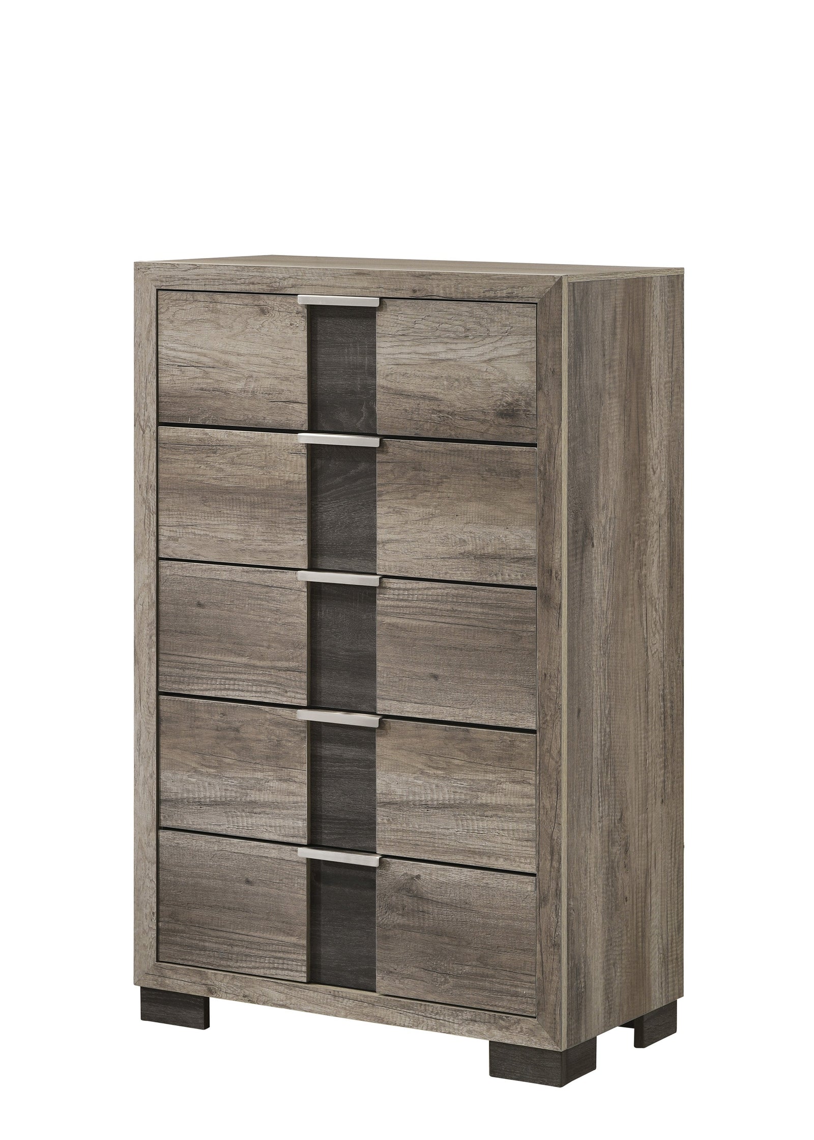 Rangley Chest Gray, Contemporary Modern Wood, 5 Drawers