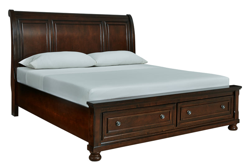 Porter Rustic Brown King Sleigh Bed