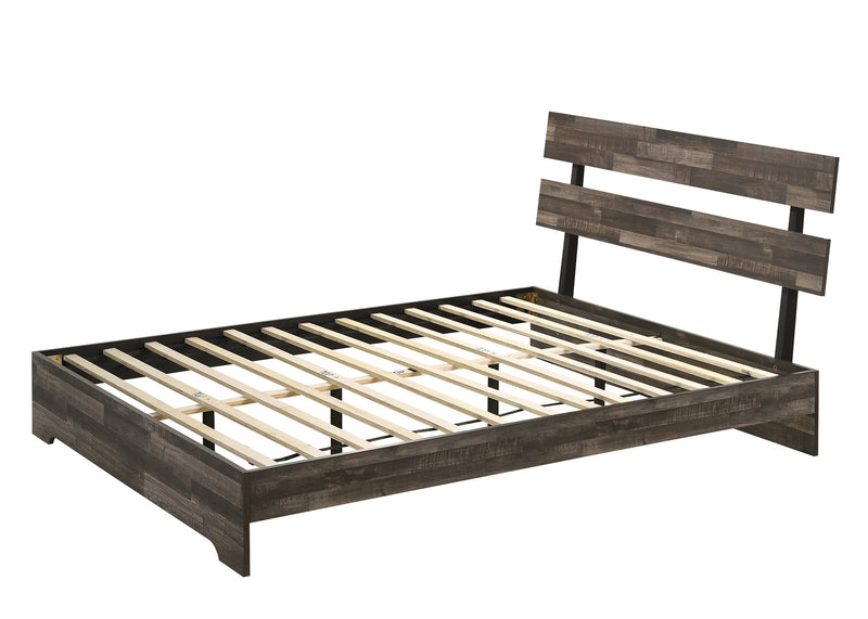 Atticus Brown Classic And Modern Wood And Wood Veneers Full Platform Bed