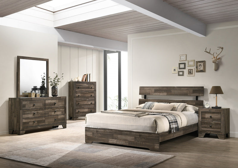 Atticus Brown Classic And Modern Wood And Wood Veneers King Platform Bed