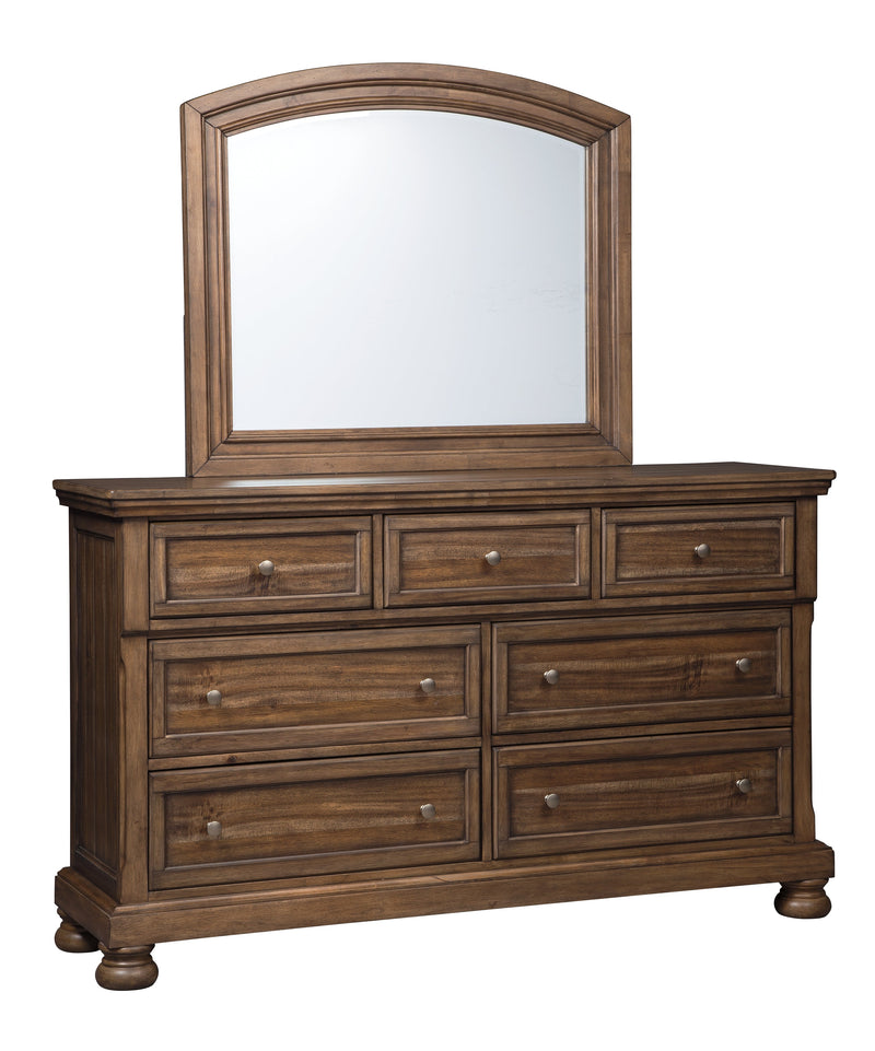 Flynnter Medium Brown Dresser And Mirror