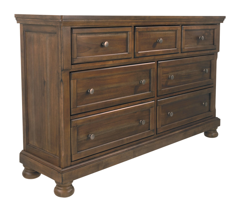 Flynnter Medium Brown Dresser And Mirror