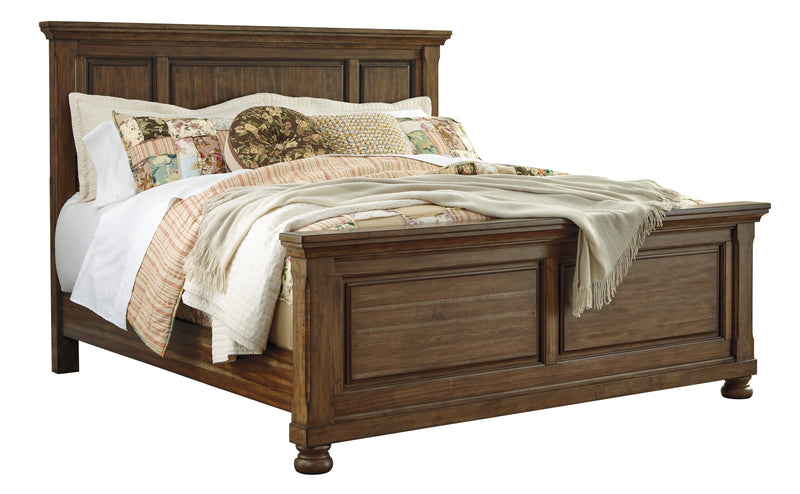 Flynnter Medium Brown Queen Panel Bed