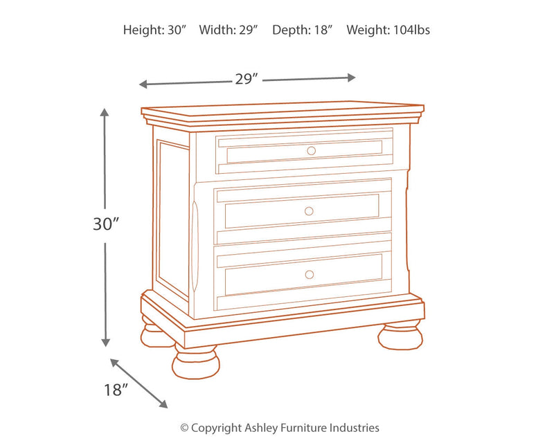 Flynnter Medium Brown Nightstand