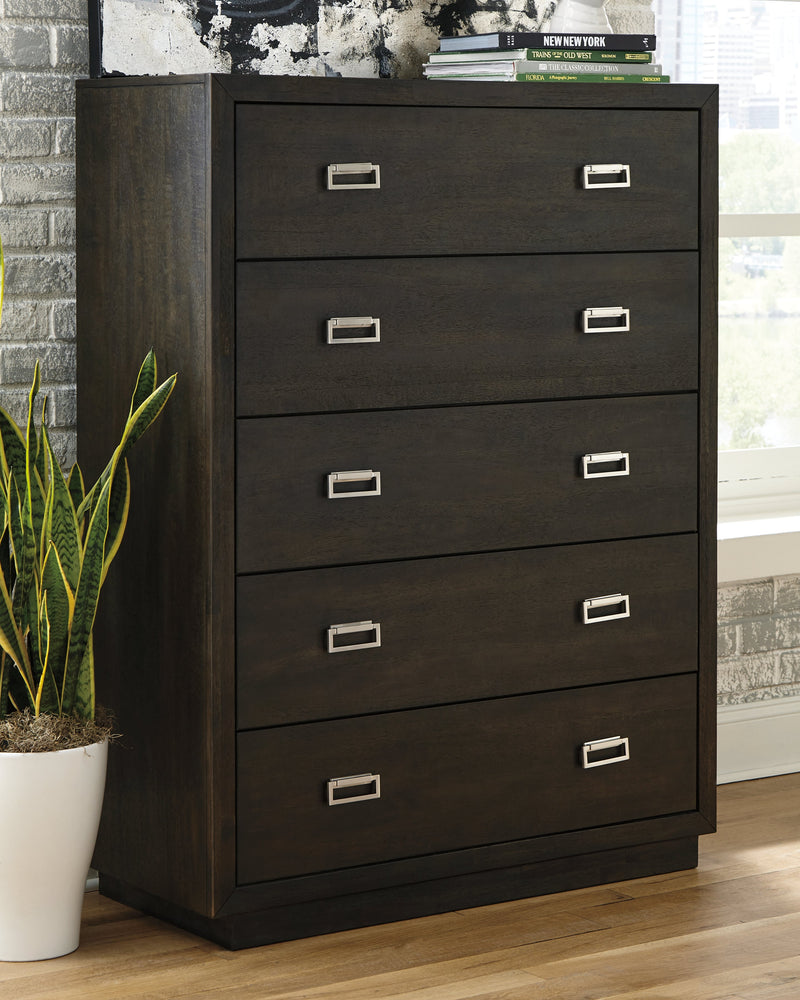 Hyndell Dark Brown Chest Of Drawers