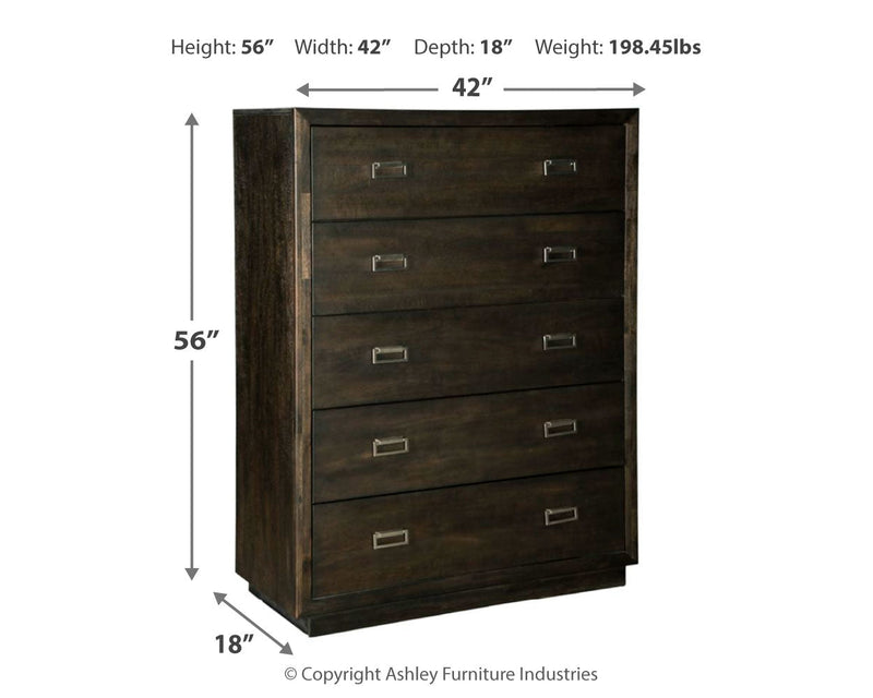 Hyndell Dark Brown Chest Of Drawers