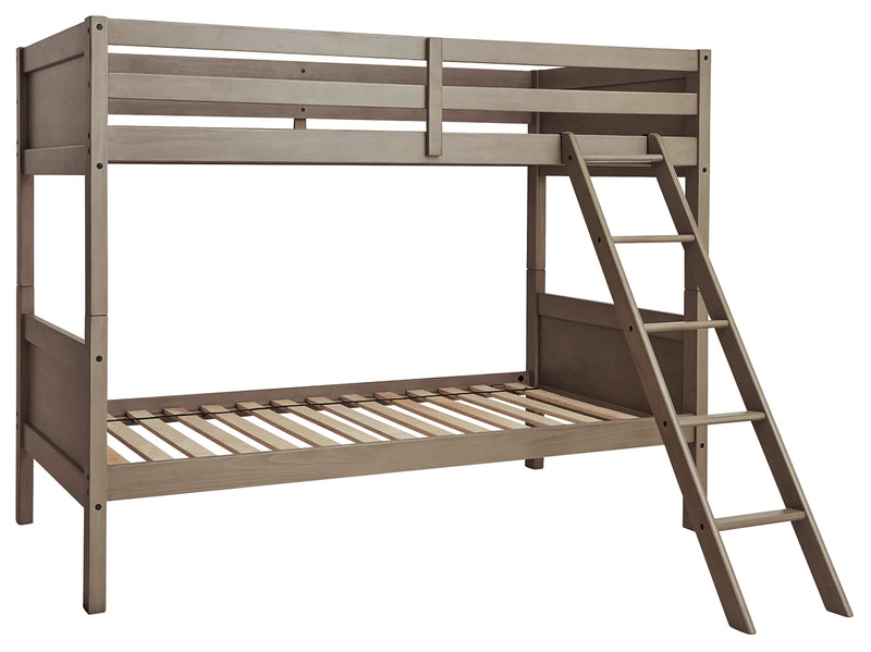 Lettner Light Gray Twin Bunk Bed With Ladder