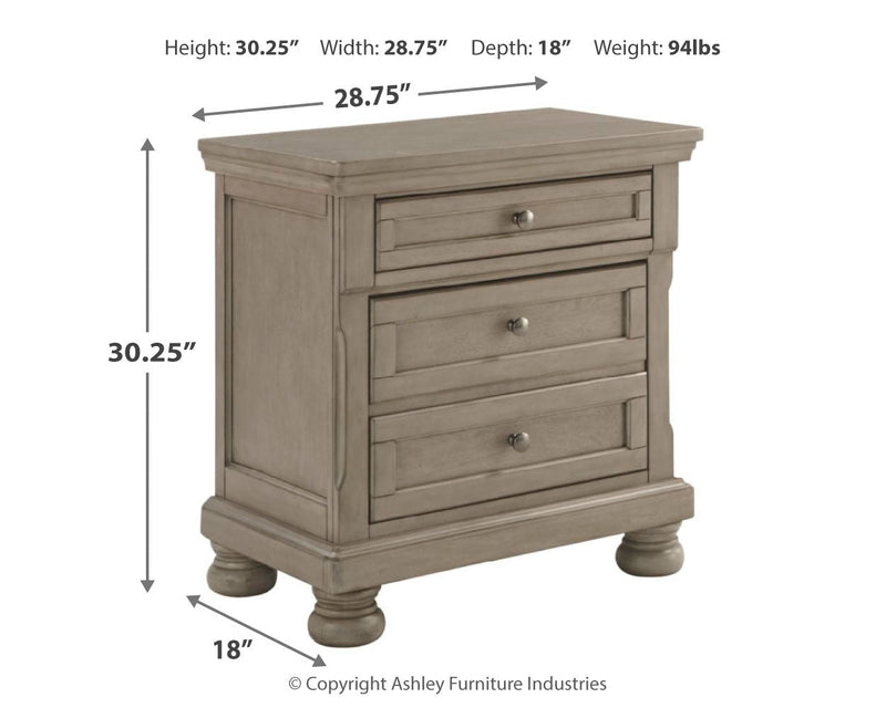 Lettner Light Gray Nightstand