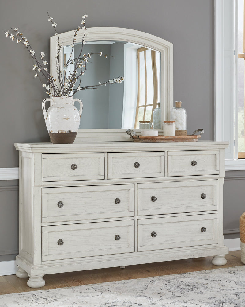 Robbinsdale Antique White Dresser And Mirror