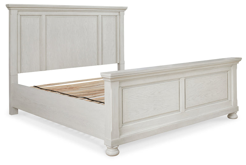 Robbinsdale Antique White King Panel Bed