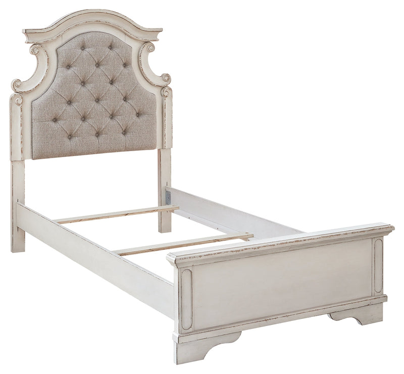 Realyn Chipped White Twin Panel Bed