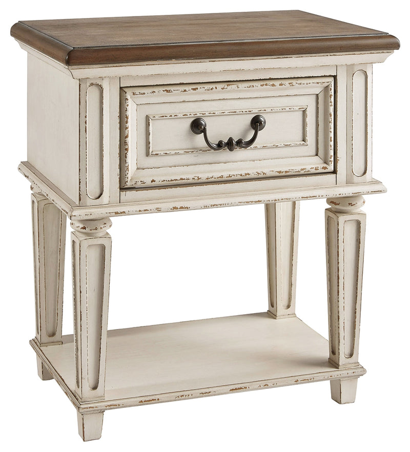 Realyn Chipped White Nightstand