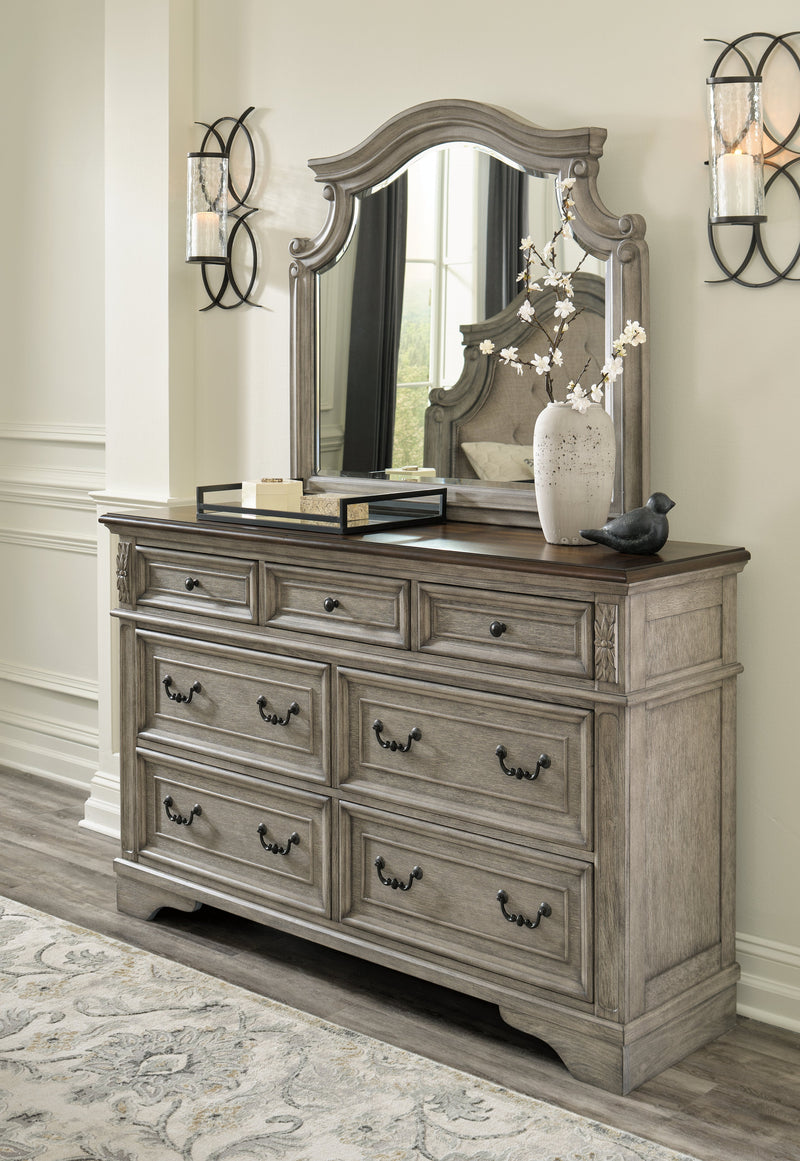 Lodenbay Antique Gray Dresser And Mirror