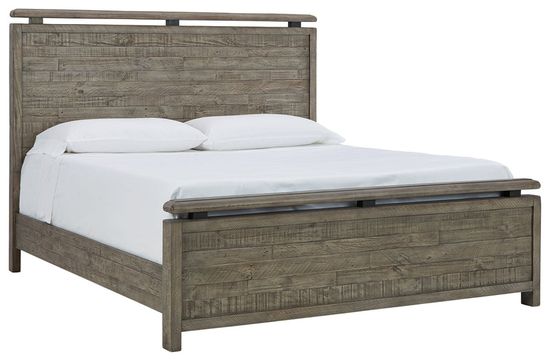 Brennagan Gray Queen Panel Bed