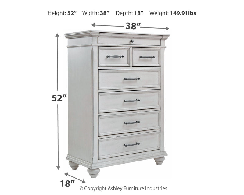 Kanwyn Whitewash Chest Of Drawers