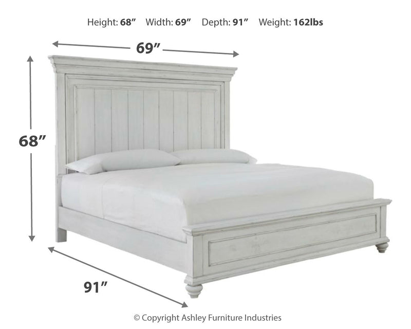 Kanwyn Whitewash Queen Panel Bed