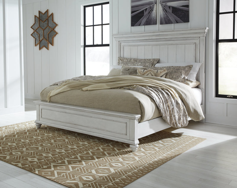 Kanwyn Whitewash Queen Panel Bed