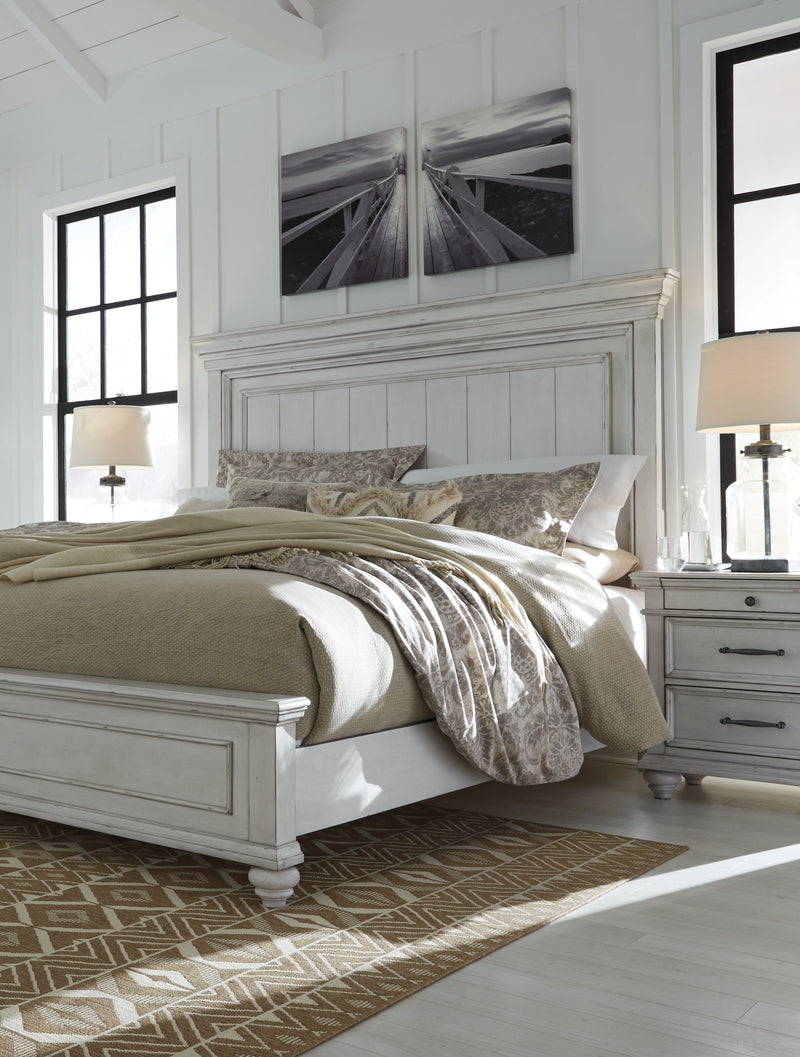 Kanwyn Whitewash Queen Panel Bed