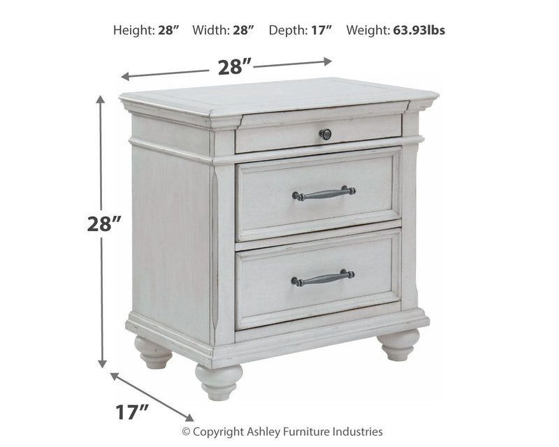 Kanwyn Whitewash Nightstand