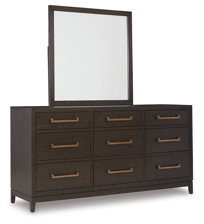 Burkhaus Brown Dresser And Mirror