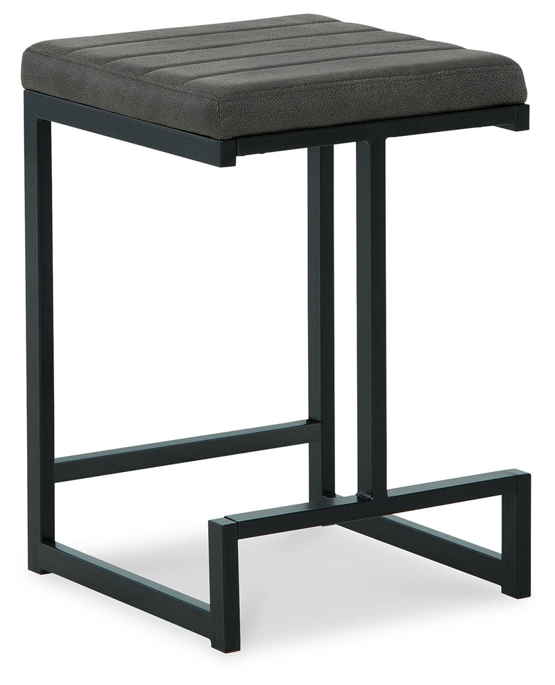 Strumford Gray Black Counter Height Bar Stool