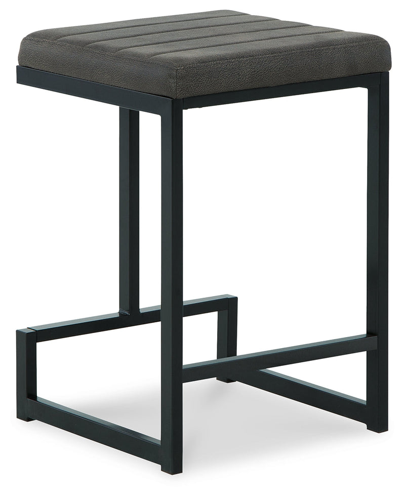 Strumford Gray Black Counter Height Bar Stool