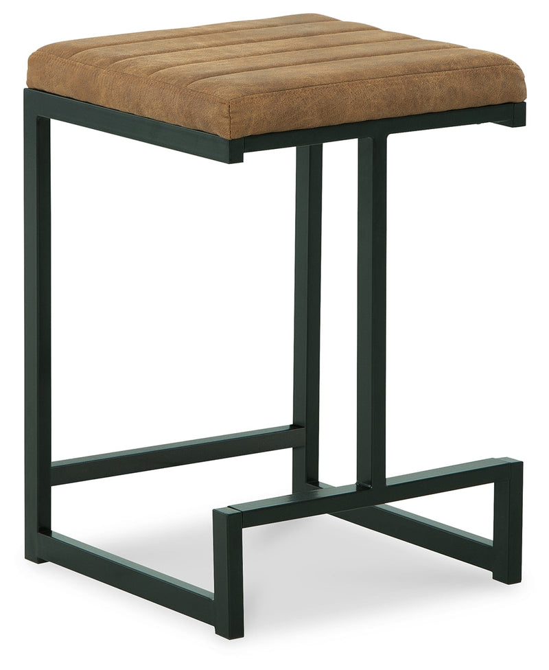 Strumford Caramel Black Counter Height Bar Stool