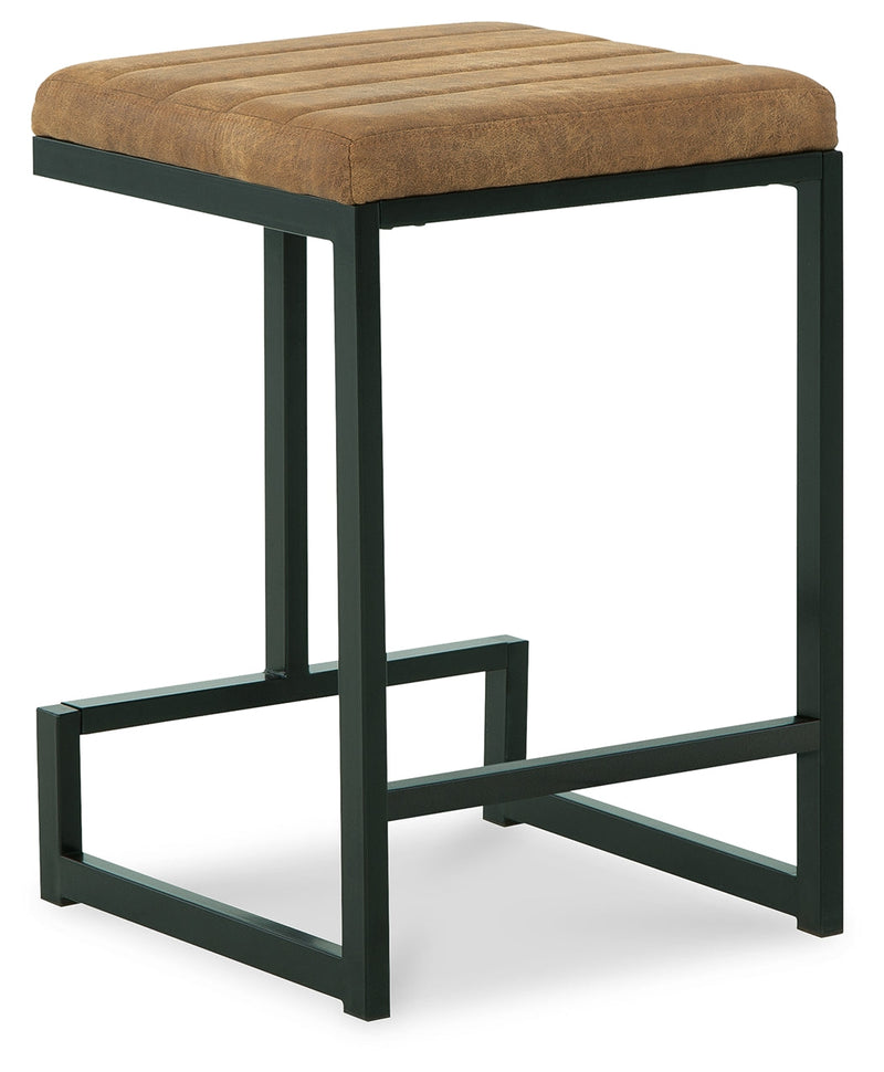 Strumford Caramel Black Counter Height Bar Stool