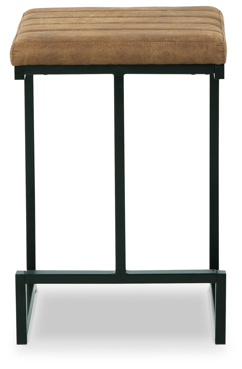 Strumford Caramel Black Counter Height Bar Stool