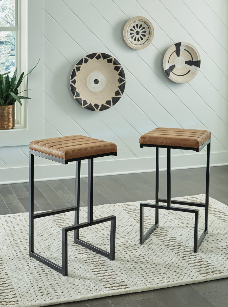 Strumford Caramel Black Bar Height Stool