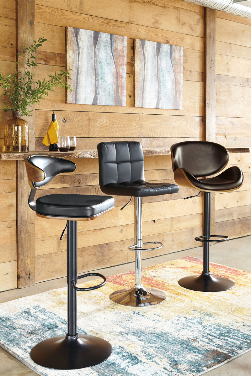 Bellatier Brown Black Adjustable Height Bar Stool