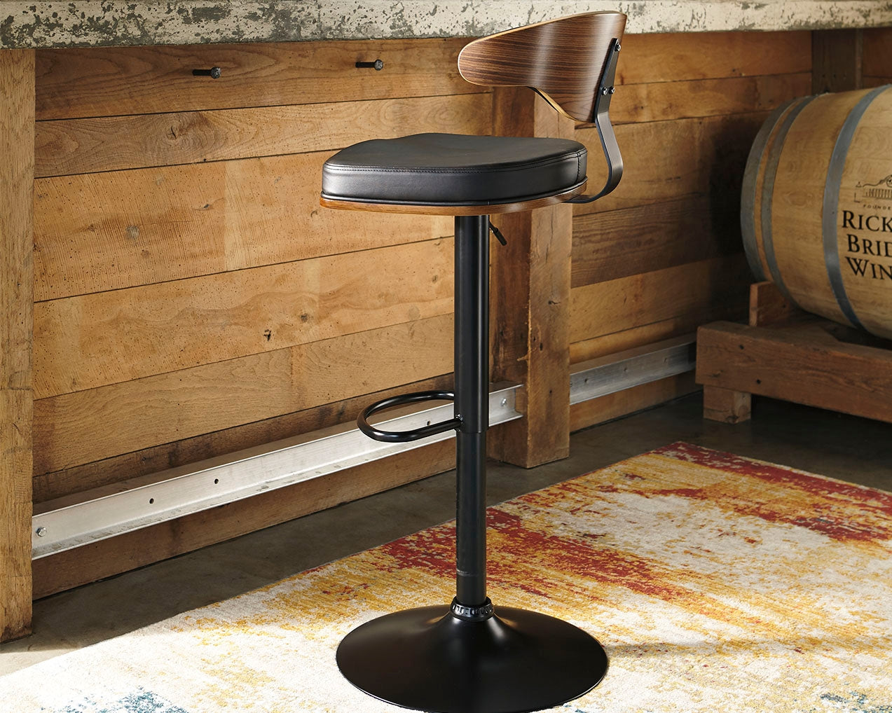 Bellatier Brown Black Adjustable Height Bar Stool