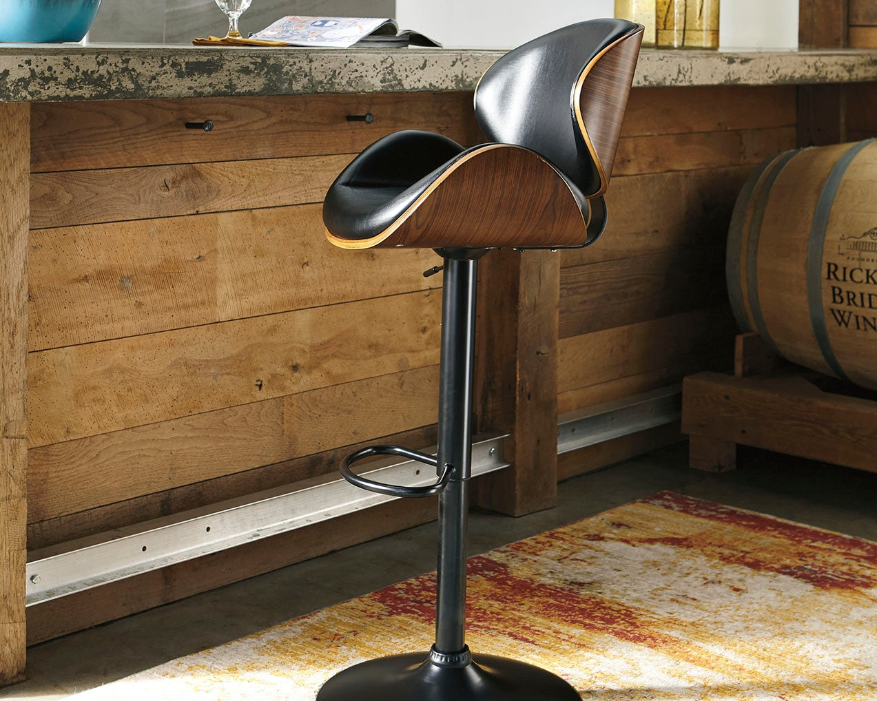 Bellatier Brown Adjustable Height Bar Stool