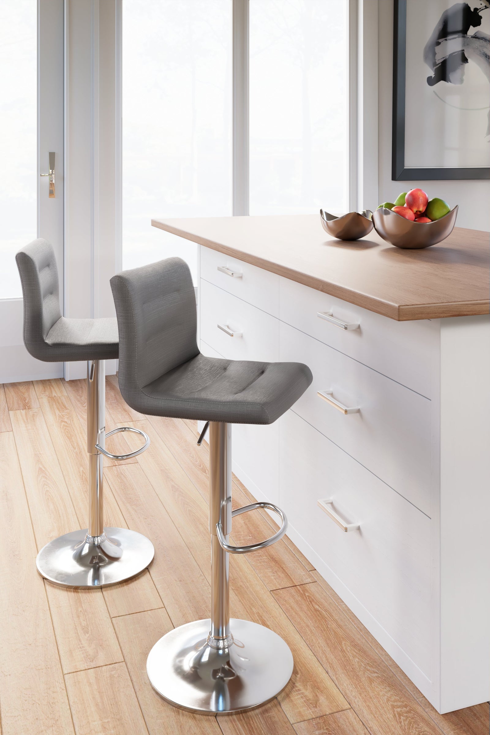 Pollzen Gray Bar Height Stool