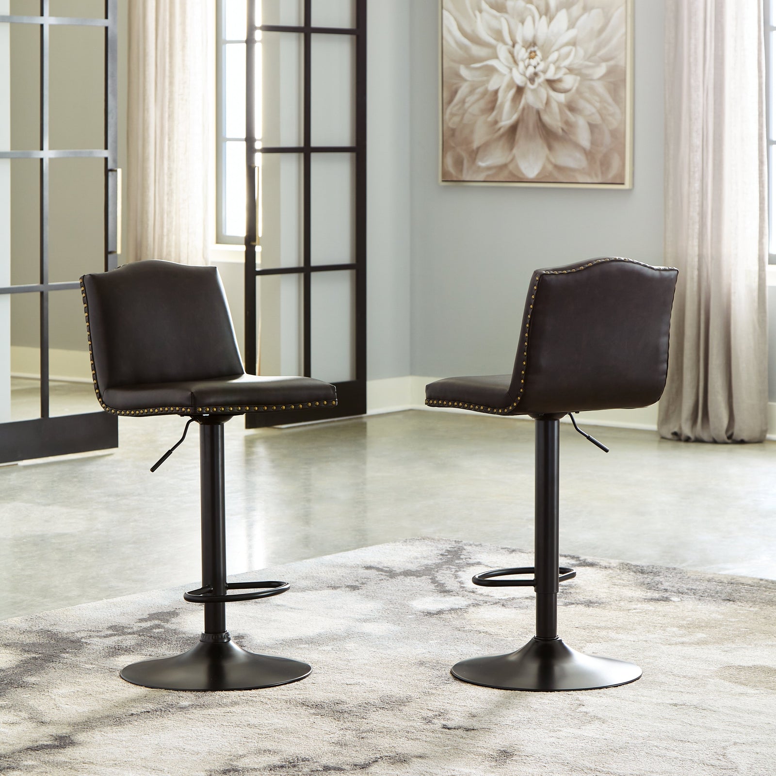 Gaddison Brown Black Bar Height Stool