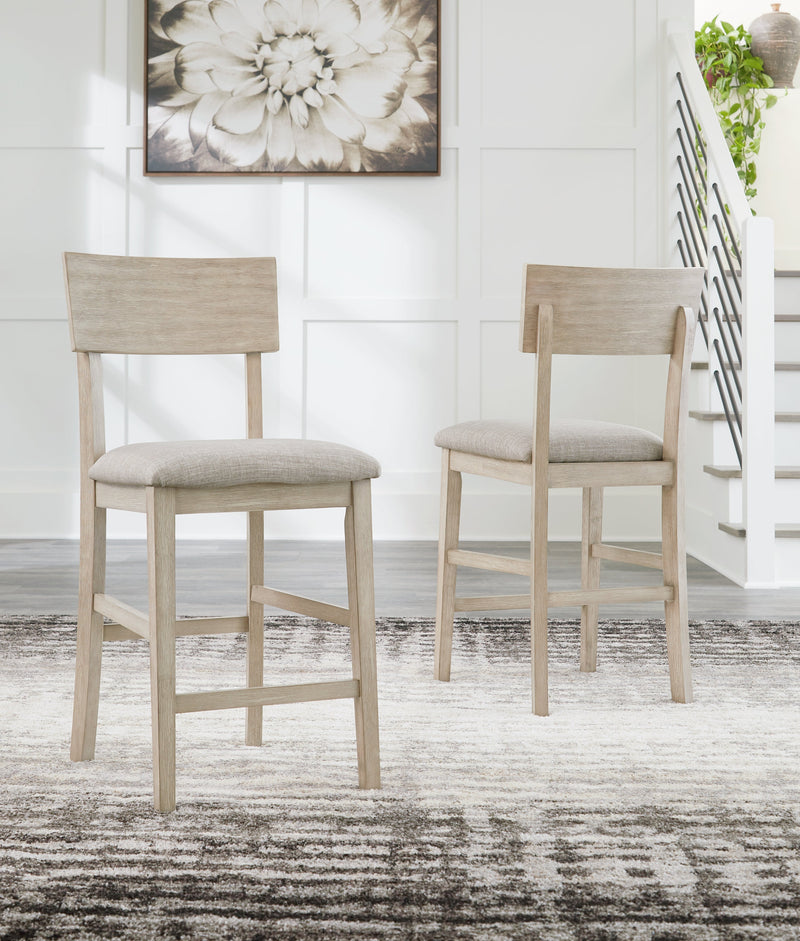 Waylowe Natural Counter Height Bar Stool