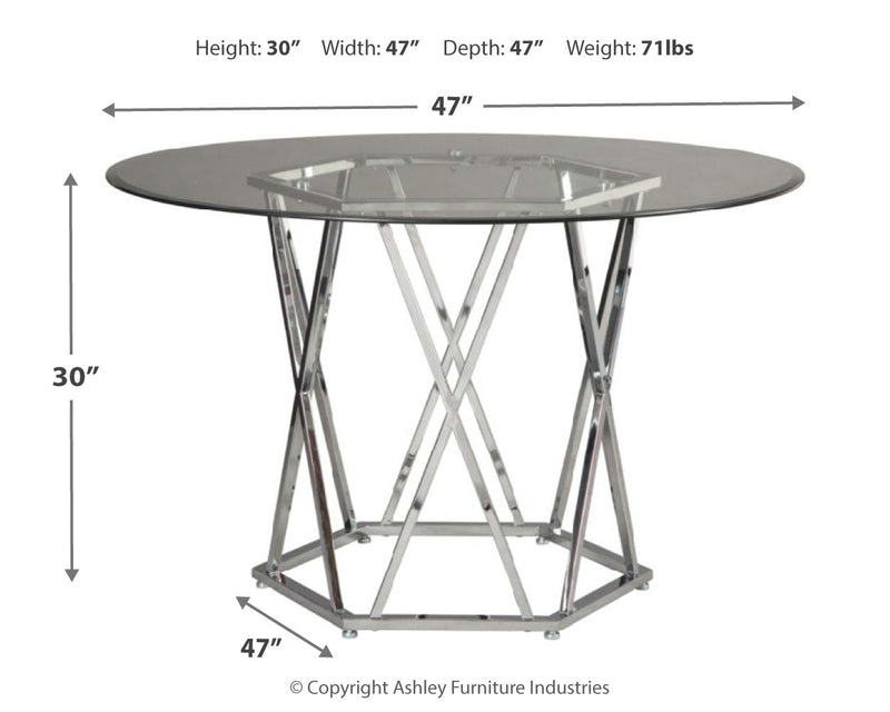 Madanere Chrome Finish Dining Table